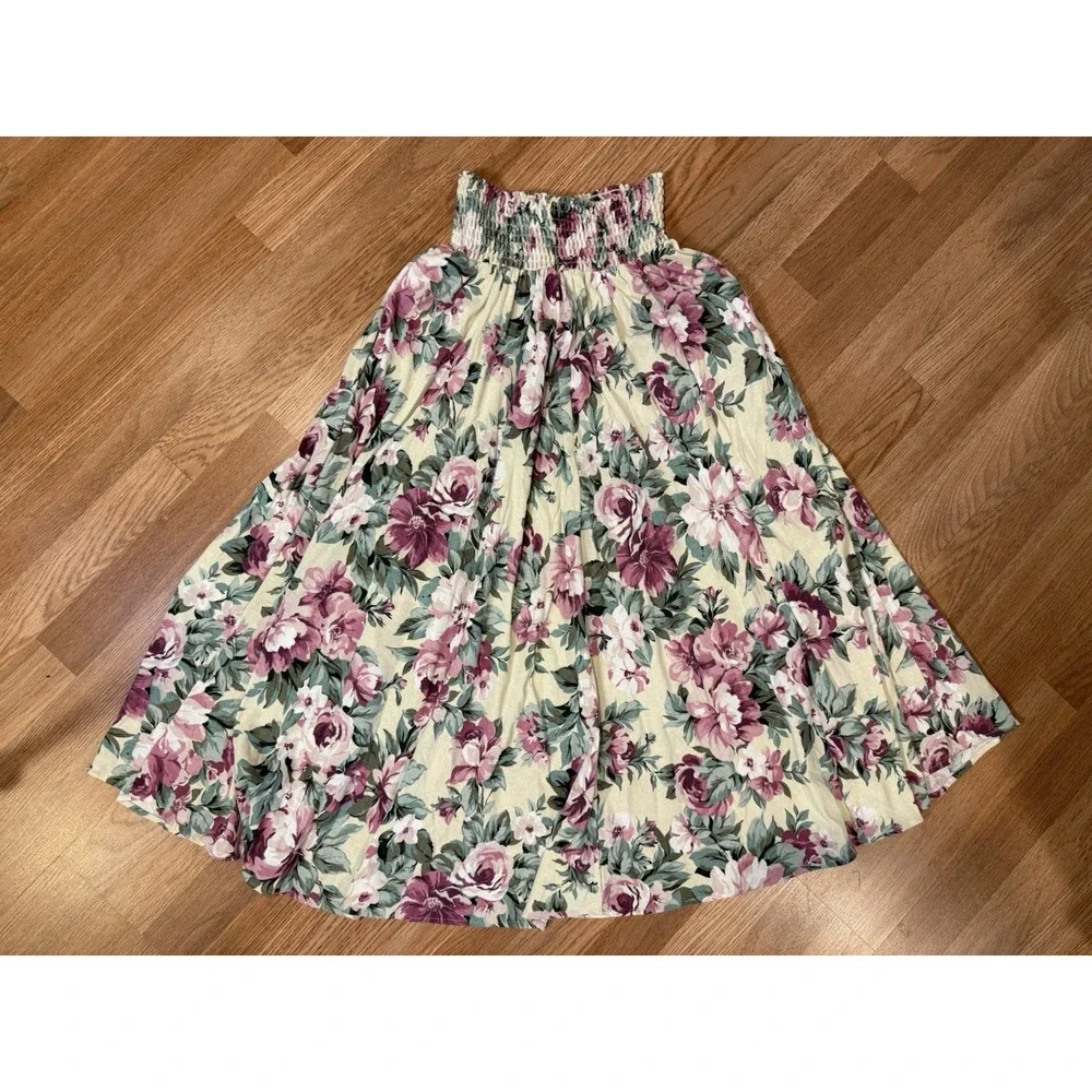 Vintage 80s 90s Positive Attitude Sz 10 Pink Floral Skirt Set CottageCore Career